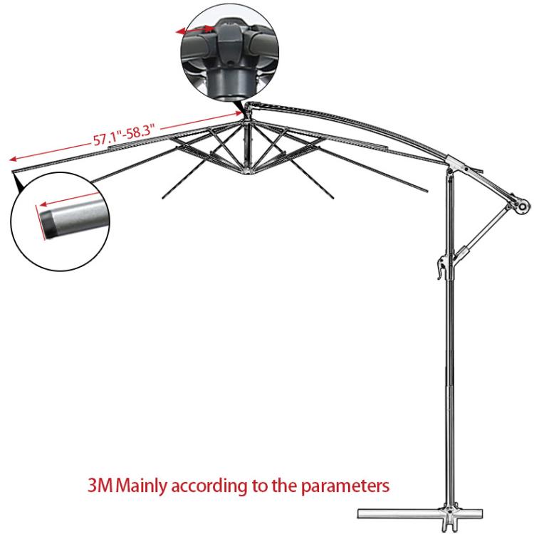 3 Meters 8-Rib Replacement Canopy For Outdoor Patio Umbrella Double Top Waterproof Sunshade Fabric(Beige) - Patio Umbrella by PMc TechLife | Online Shopping South Africa | PMc TechLife | Buy Now Pay Later Mobicred