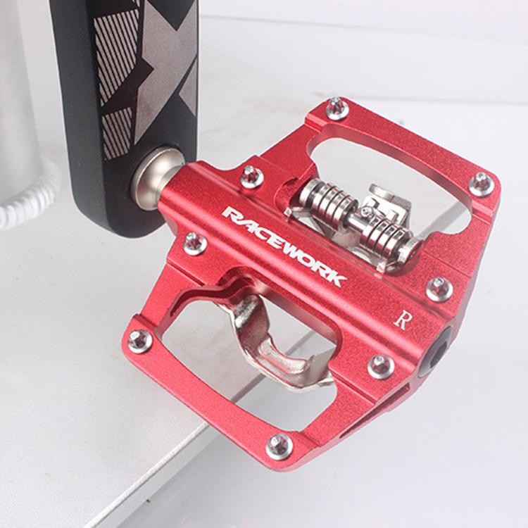 RACEWORK RK213 1pair Mountain Bike SPD + Flat Pedal Self-locking Dual-purpose Pedal(Orange) - free shipping - PMc TechLife - Order now!