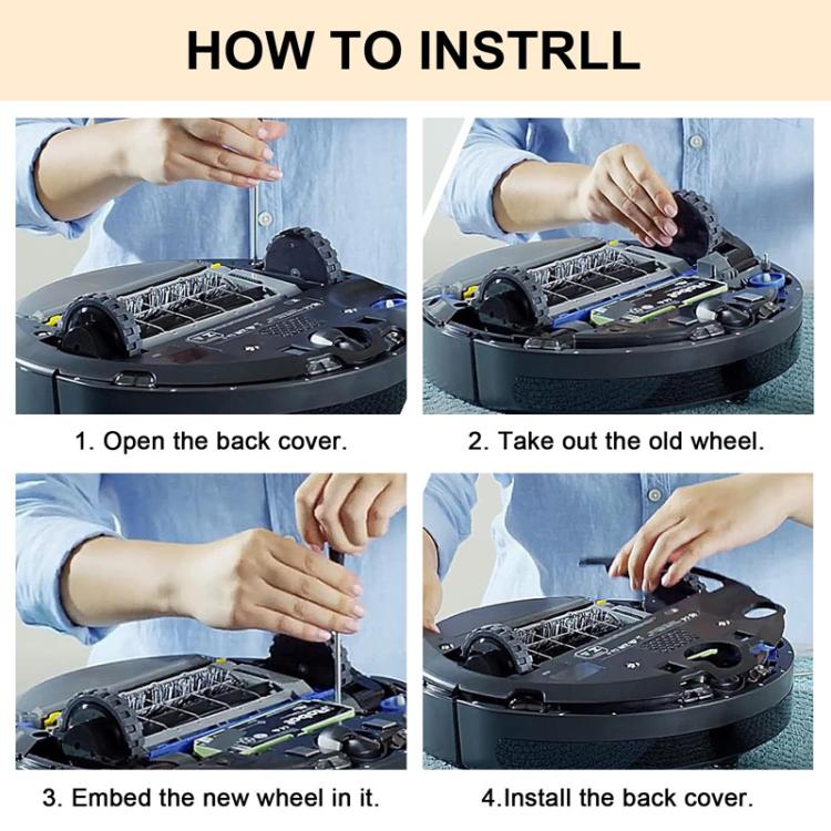 For IRobot Roomba 5/6/7/8/9 Series Walking Wheels Vacuum Cleaner Accessories Right Wheel-Black - For iRobot Accessories by PMc TechLife | Online Shopping South Africa | PMc TechLife | Buy Now Pay Later Mobicred