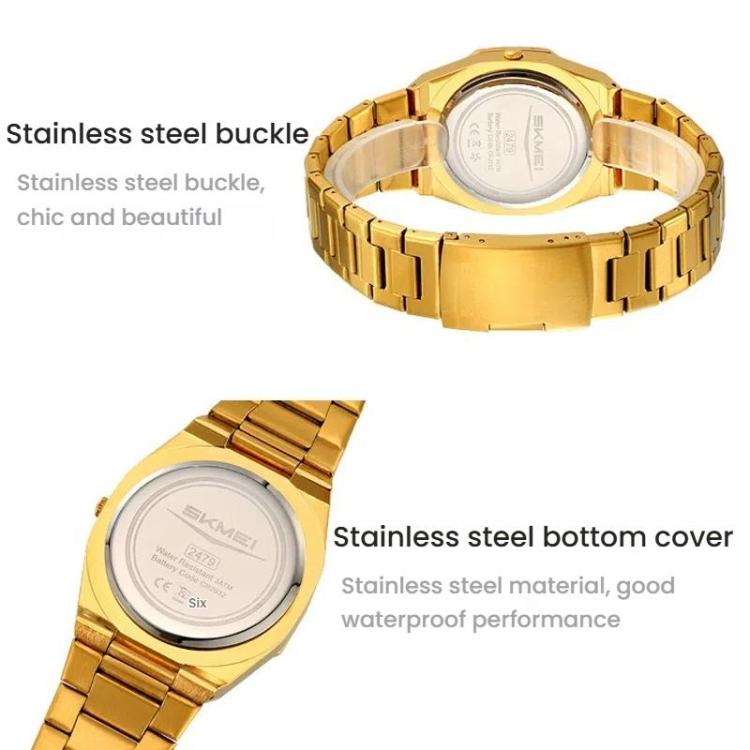 SKMEI 2479 Men Business Casual Multi-Function Chronograph Electronic Watch(Silver) - free shipping - PMC TechLife - Order now!