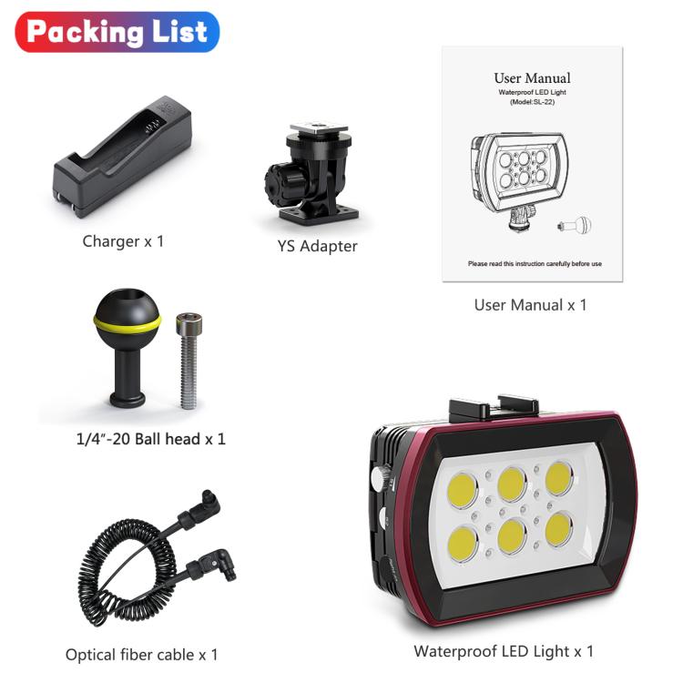 Sea Frogs SF-22 40M/130FT 6000 Lumen Underwater Photography Light(Black) - free shipping - PMC TechLife - Order now!