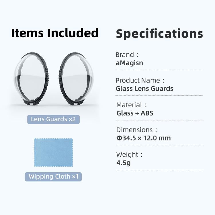 For Insta360 X5 Camera aMagisn Lens Guard Protector Detachable Anti-Scratch Glass Cover Standard Edition - free shipping - PMC TechLife - Order now!