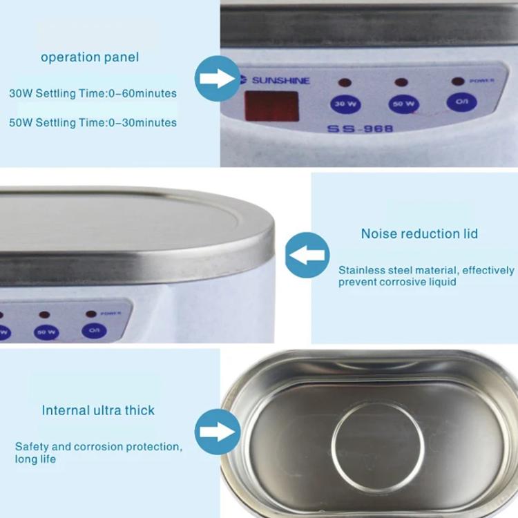 SUNSHINE 968 Mini Jewellery Glasses Cleaner Ultrasonic Cleaner EU Plug - free shipping - PMC TechLife - Order now!