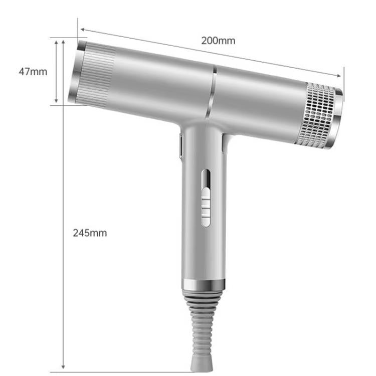 T-Shaped Hair Dryer with Smart Inverter Technology High-Power Blow Dryer for Home & Salon Use UK Plug(Gray) - free shipping - PMC TechLife - Order now!