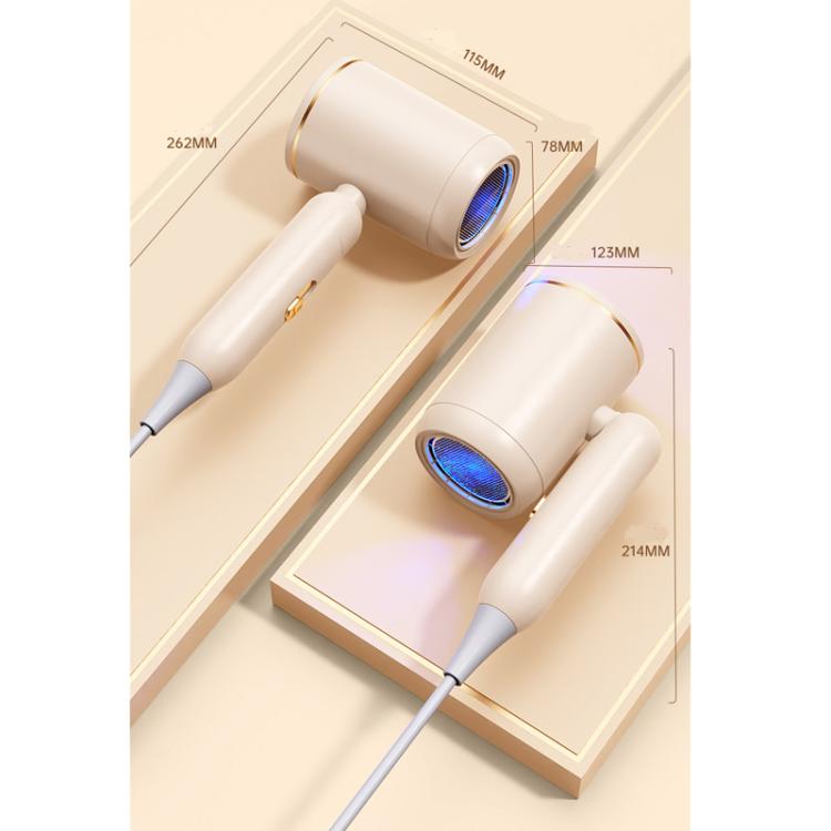 800-1200W High-Speed Hair Dryer with Blue Light Care Foldable & Portable for Travel US Plug(Khaki) - free shipping - PMC TechLife - Order now!