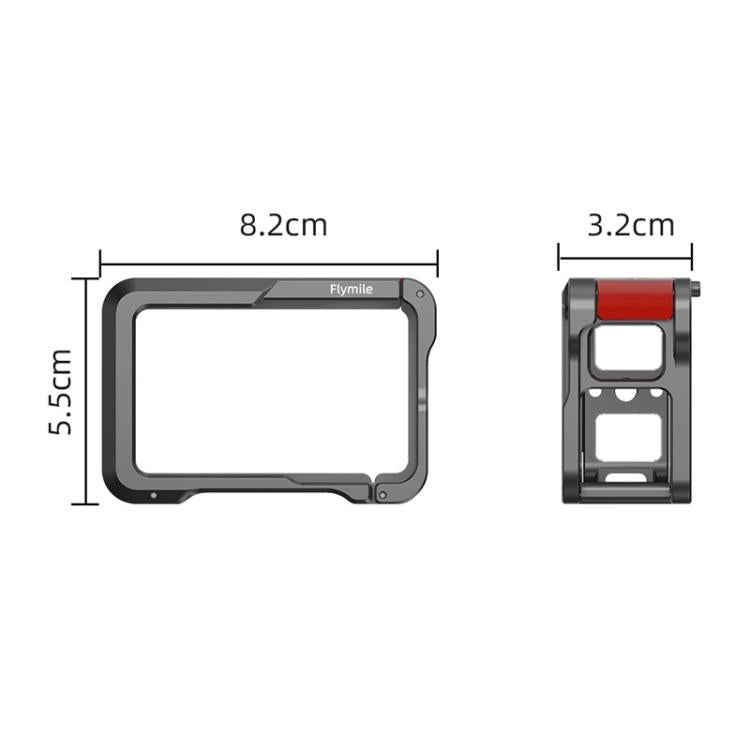 For DJI Action 5 Pro/Action 4/Action 3 Flymile Aluminum Alloy Camera Cage Protective Metal Frame(Metal Color) - free shipping - PMC TechLife - Order now!