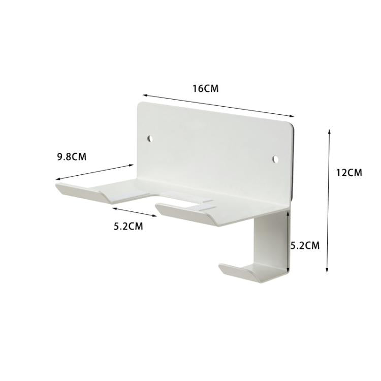 Wall-Mounted Hair Dryer Holder with Cord Organizer Bathroom Storage for Blow Dryer(White) - free shipping - PMC TechLife - Order now!