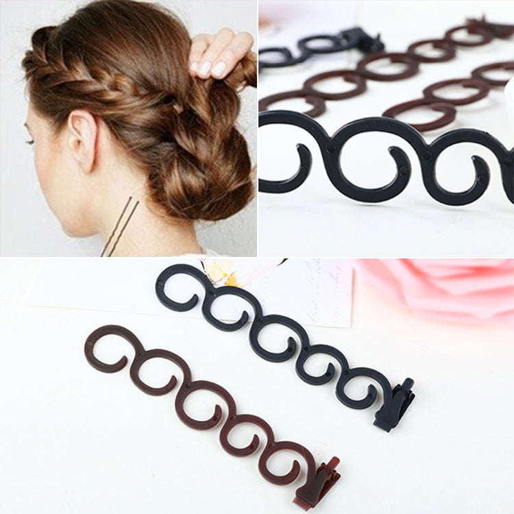 Elegance Hair Braider Flower Magic Hair Clip Queue Twist Plait Hairstyle Styling Accessories,Size:13.5x2.5cm(6090 Coffee) - free shipping - PMC TechLife - Order now!