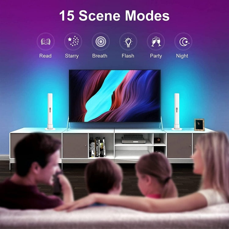 2pcs/box RGB Desktop Background Music Rhythm Pickup Ambient Light, Version: Bluetooth(US Plug) - Novelty Lighting by PMC TechLife | Online Shopping South Africa | PMC TechLife | Buy Now Pay Later Mobicred