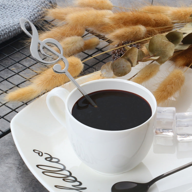 Creative Musical Note Spoon Coffee Stirring Scoop Stainless Steel Titanium Music Bar Spoon Gift Spoon(Black) - free shipping - PMC TechLife - Order now!