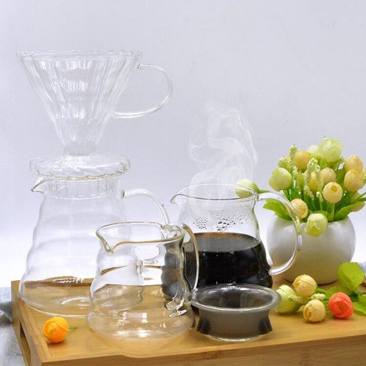 Heat-resistant Hand-made Coffee Glass Pot Cloud Coffee Sharing Pot, Specification:600ml Integrated Glass Filter Cup - free shipping - PMC TechLife - Order now!