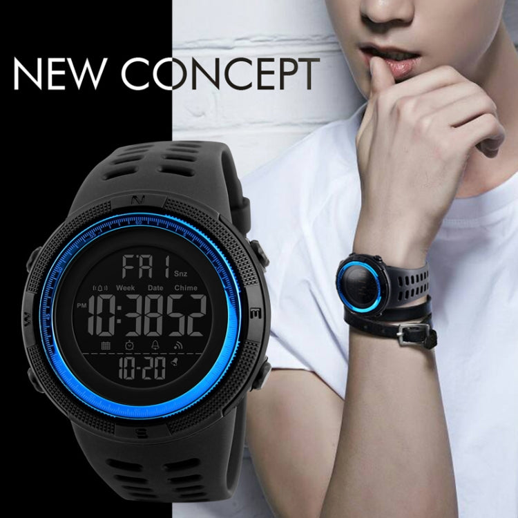 SKMEI 1251 Men Fashionable Outdoor 50m Waterproof Sports Watch Digital Watch with PU Watchband(Black Red) - free shipping - PMC TechLife - Order now!