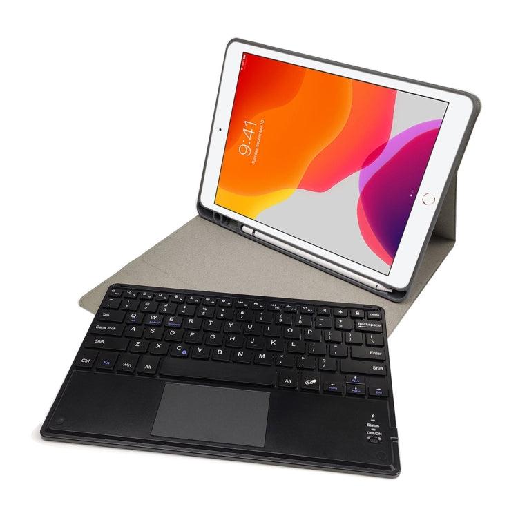 RK508C Detachable Magnetic Plastic Bluetooth Keyboard with Touchpad + Silk Pattern TPU Tablet Case for iPad 9.7 inch, with Pen Slot & Bracket(Blue) - Universal by PMC TechLife | Online Shopping South Africa | PMC TechLife