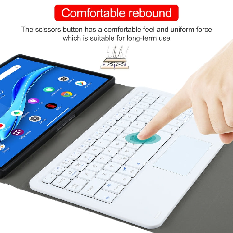 AM10-A Detachable Bluetooth Backlight Keyboard Ultrathin Horizontal Flip Leather Tablet Case with Touchpad & Holder for Lenovo M10 Plus 10.3 inch X606F(Gold) - Lenovo Keyboard by PMC TechLife | Online Shopping South Africa | PMC TechLife