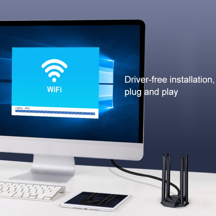 COMFAST CF-WU785AC 1300Mbps Dual-band Wifi USB Network Adapter with 4 Antennas - free shipping - PMC Jewellery - Order now!