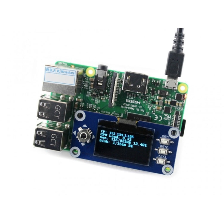 Waveshare 1.3 inch 128x64 Pixels SPI/I2C Interface OLED Display HAT for Raspberry Pi - Modules Expansions Accessories by Waveshare | Online Shopping South Africa | PMC TechLife | Buy Now Pay Later Mobicred