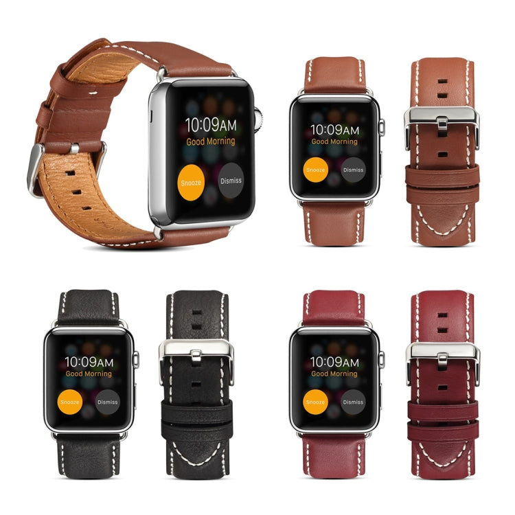 Denior Environmental Luxury Car Watch Leather Watch Band for Apple Watch Ultra 49mm&Watch Ultra 2 49mm / Series 10 46mm / 9&8&7 45mm / SE 3&SE 2&6&SE&5&4 44mm / 3&2&1 42mm(Dark Red) - free shipping - PMC TechLife - Order now!