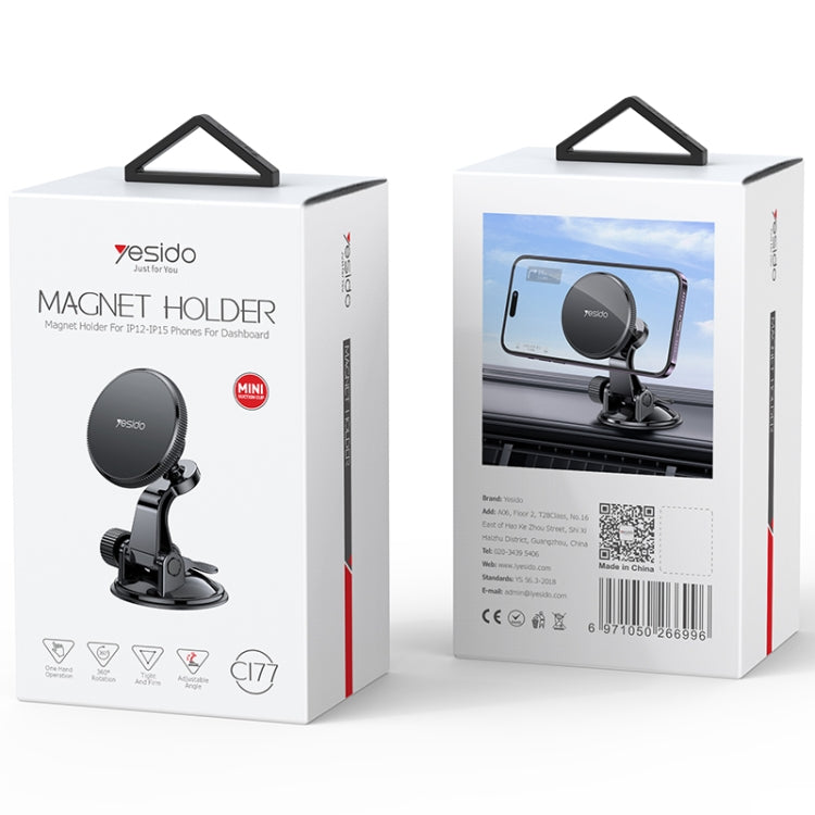 Yesido C177 Mini Suction Cup Type Magsafe Magnetic Car Holder - free shipping - PMC TechLife - Order now!