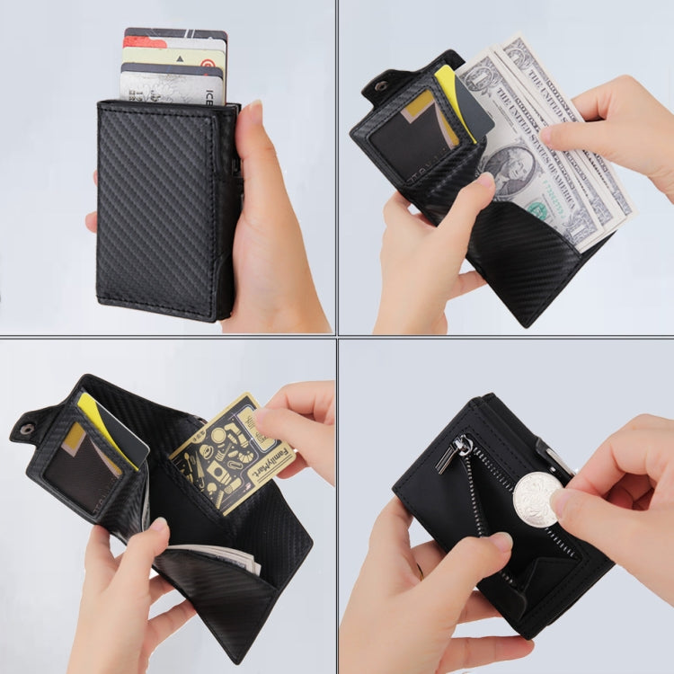 CH0727-1 RFID Carbon Fiber Zipper Multifunctional Card Package(Carbon Fiber Black) - Antimagnetic RFID Package by PMC TechLife | Online Shopping South Africa | PMC TechLife | Buy Now Pay Later Mobicred