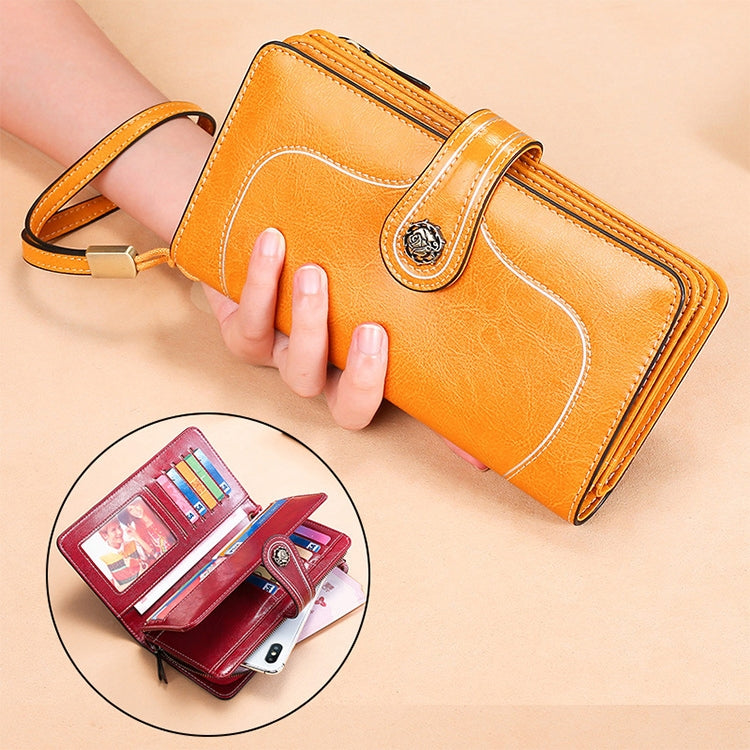 3555 Large Capacity Long Multi-function Anti-magnetic RFID Wallet Clutch for Ladies with Card Slots (Yellow) - Antimagnetic RFID Package by PMC TechLife | Online Shopping South Africa | PMC TechLife | Buy Now Pay Later Mobicred