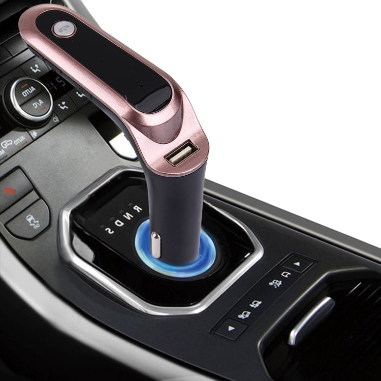 CARS7 Bluetooth Car Charger with Digital Display for Mobile Phone(Rose Gold) - Car Charger by PMC TechLife | Online Shopping South Africa | PMC TechLife
