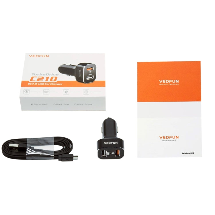 VEDFUN TurboDrive C210 Dual Ports Quick Charge 3.0 + SDDC Technology USB Car Charger for Smartphones and Tablets - Car Charger by VEDFUN | Online Shopping South Africa | PMC TechLife