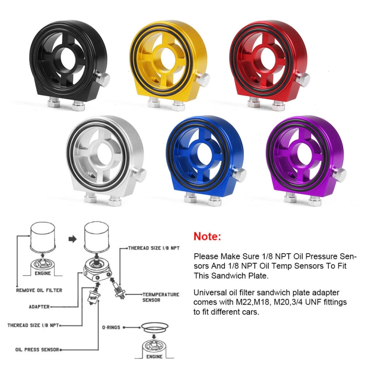 Car Modification Oil Temperature and Oil Pressure Gauge Adapter (Blue) - Engine Fittings by PMC TechLife | Online Shopping South Africa | PMC TechLife | Buy Now Pay Later Mobicred