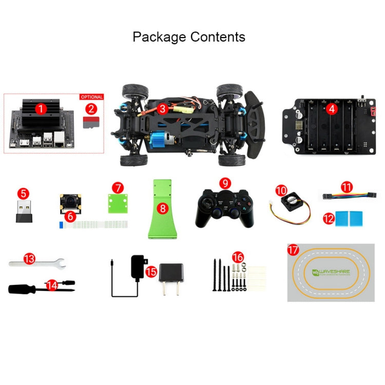 Waveshare JetRacer Pro 2GB AI Kit, High Speed AI Racing Robot Powered by Jetson Nano 2GB, Pro Version, EU Plug - free shipping - PMC TechLife - Order now!
