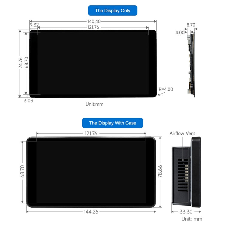 Waveshare 5.5 inch 1440 x 2560 2K Capacitive Touch LCD Display IPS Screen for Raspberry Pi , HDMI Interface - free shipping - PMC TechLife - Order now!