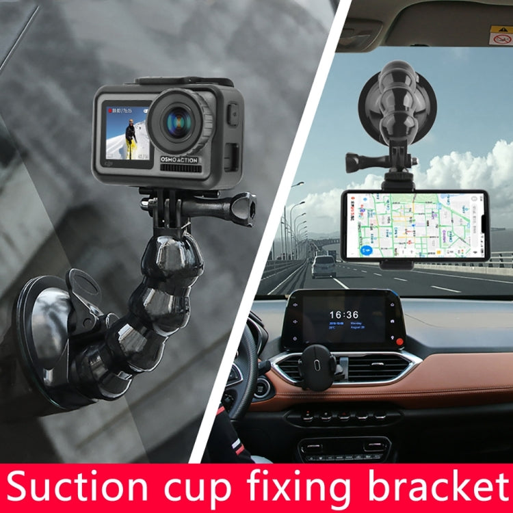 Suction Cup Jaws Flex Clamp Mount for GoPro, Insta360, DJI and Other Action Cameras(Black) - Mount & Holder by PMC TechLife | Online Shopping South Africa | PMC TechLife | Buy Now Pay Later Mobicred
