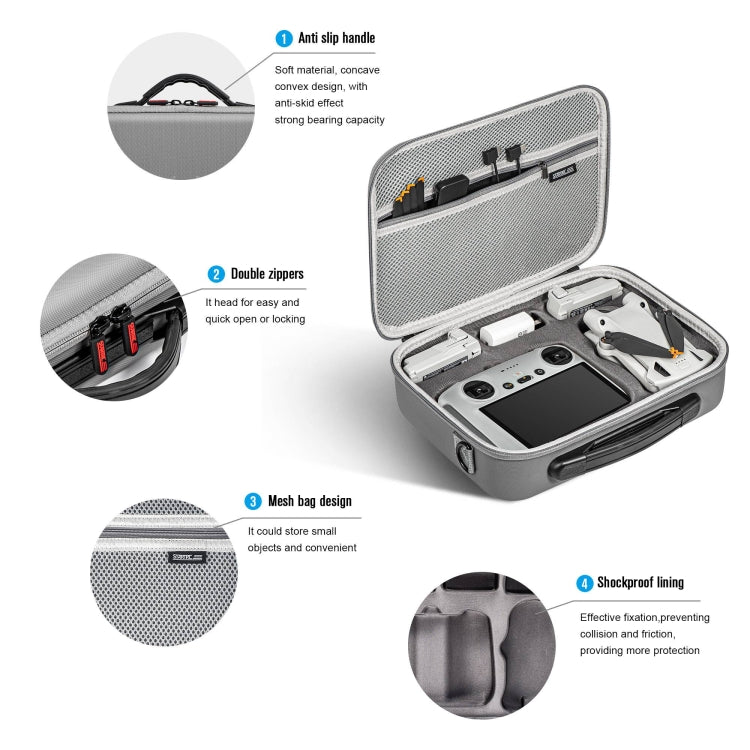 For DJI Mini 3 Pro / RC with Screen STARTRC Waterproof Shoulder Storage Bag Handbag(Grey) - Carry Cases & Bags by STARTRC | Online Shopping South Africa | PMC TechLife | Buy Now Pay Later Mobicred