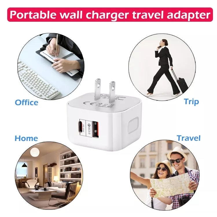 YSY-6087 20W PD + QC 3.0 Dual Ports Travel Charger Power Adapter, UK Plug - free shipping - PMC TechLife - Order now!