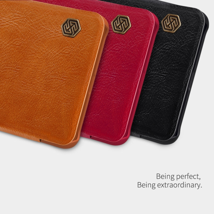 For Samsung Galaxy S21 Plus 5G NILLKIN QIN Series Crazy Horse Texture Horizontal Flip Leather Case with Card Slot(Red) - Galaxy S21+ 5G Cases by NILLKIN | Online Shopping South Africa | PMC TechLife | Buy Now Pay Later Mobicred