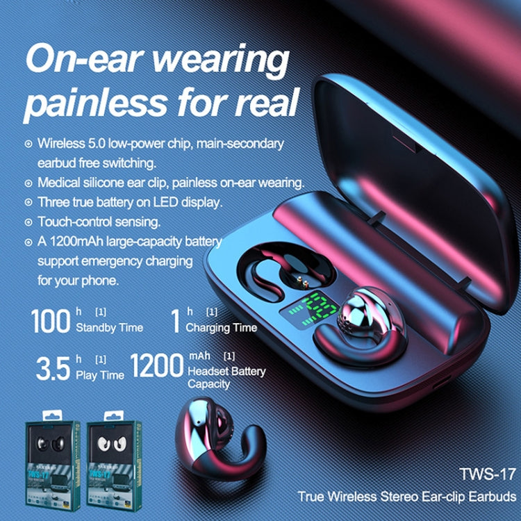 Remax TWS-17 Bluetooth 5.0 Ear Clip Style True Wireless Stereo Bluetooth Earphone(White) - TWS Earphone by REMAX | Online Shopping South Africa | PMC TechLife