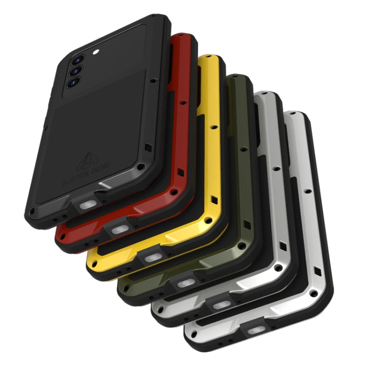 For Samsung Galaxy S21 5G LOVE MEI Metal Shockproof Waterproof Dustproof Protective Case with Glass(Black) - free shipping - PMC TechLife - Order now!