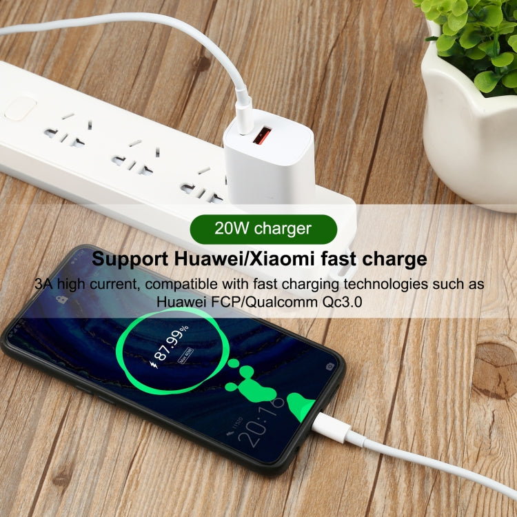 T087 20W USB-C / Type-C + USB Ports Charger with 100W Type-C to Type-C Fast Charging Cable 1m, EU Plug - free shipping - PMC TechLife - Order now!
