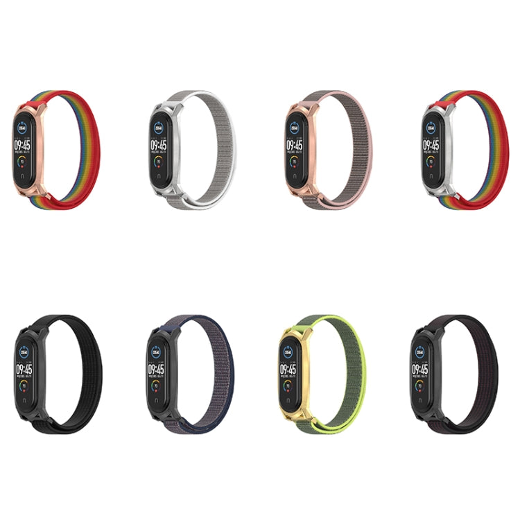 For Xiaomi Mi Band 6 / 5 / 4 / 3 Mijobs GT Nylon Loop Watch Band(Seashell Silver) - Watch Bands by MIJOBS | Online Shopping South Africa | PMC TechLife | Buy Now Pay Later Mobicred