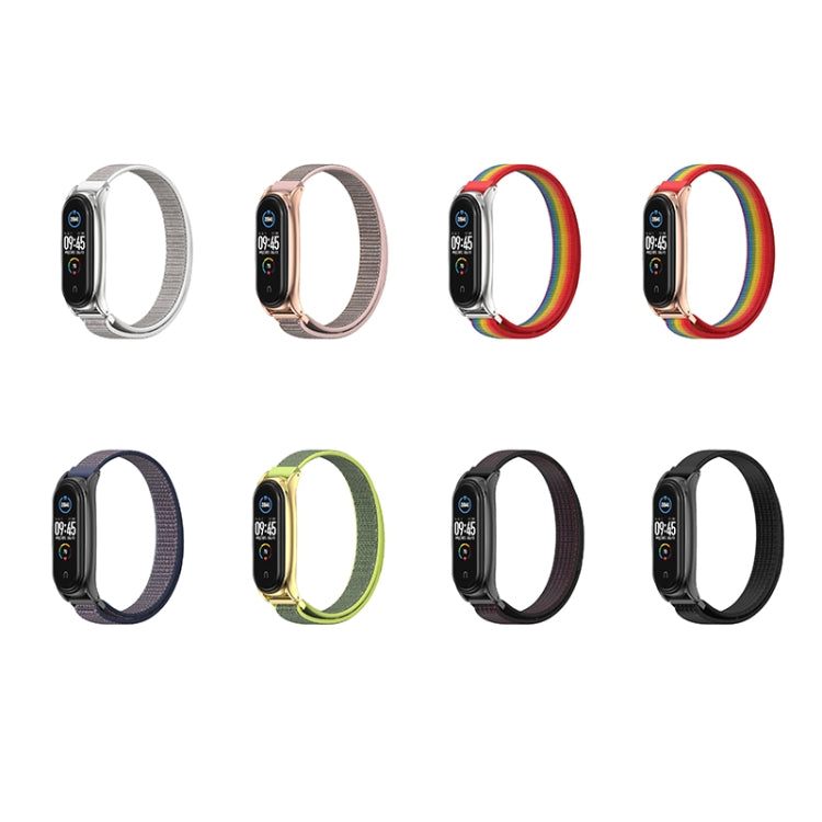 For Xiaomi Mi Band 6 / 5 / 4 / 3 Mijobs Nylon Loop Plus Watch Band Watch Band(Black Red) - Watch Bands by MIJOBS | Online Shopping South Africa | PMC TechLife | Buy Now Pay Later Mobicred
