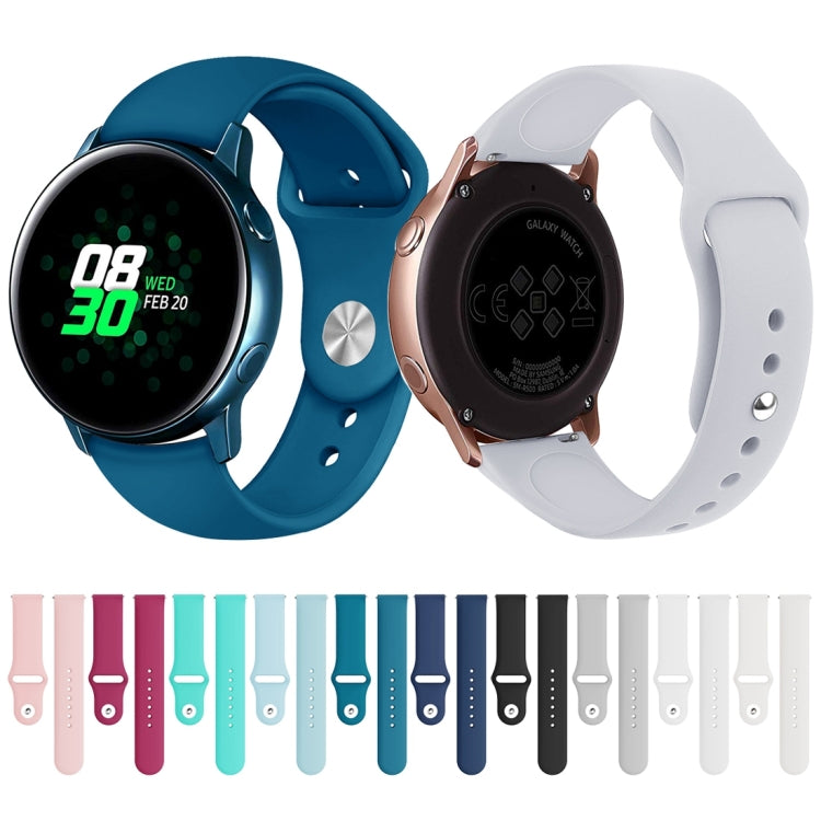 For Samsung Galaxy Watch Active2 Bluetooth Version 44mm Smart Watch Solid Color Silicone Watch Band, Size:L (Light Blue) - Watch Bands by PMC TechLife | Online Shopping South Africa | PMC TechLife | Buy Now Pay Later Mobicred