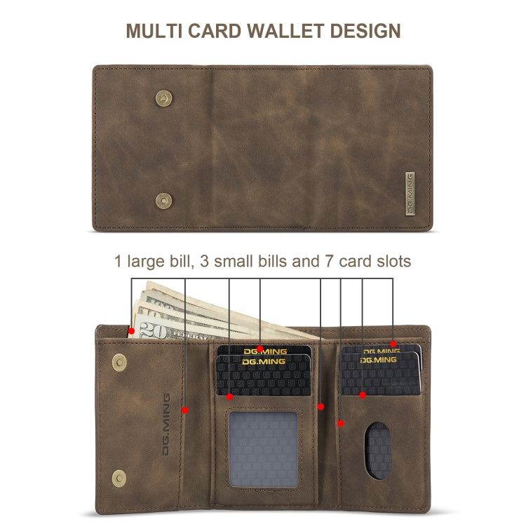 For Samsung Galaxy S20 Ultra DG.MING M1 Series 3-Fold Multi Card Wallet Back Cover Shockproof Case with Holder Function(Coffee) - Galaxy Phone Cases by DG.MING | Online Shopping South Africa | PMC TechLife | Buy Now Pay Later Mobicred