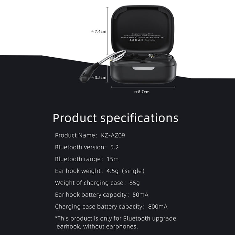 KZ AZ09 Bluetooth Earphone Ear Hook 5.2 Wireless Bluetooth Module Upgrade Cable, Style:C - free shipping - PMC TechLife - Order now!