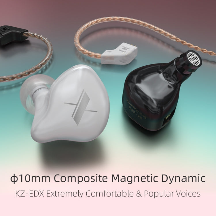 KZ EDX Dynamic Monitor HiFi In-Ear Wired Earphone With Mic(Black) - In Ear Wired Earphone by KZ | Online Shopping South Africa | PMC TechLife | Buy Now Pay Later Mobicred