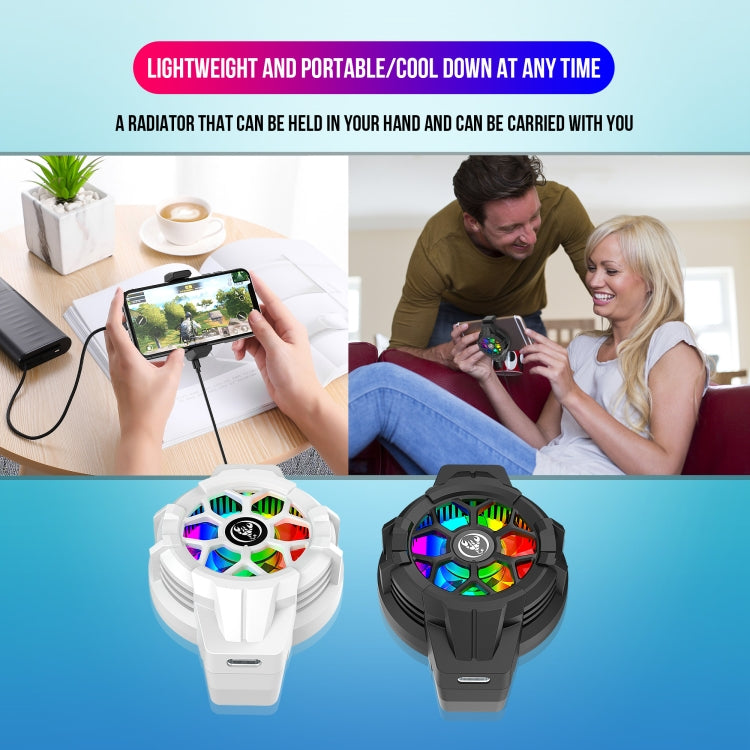 HXSJ P10 Portable Gaming Mobile Phone Radiator Holder with Rainbow Backlight(Black) - Cooling Fan Radiator by HXSJ | Online Shopping South Africa | PMC TechLife | Buy Now Pay Later Mobicred