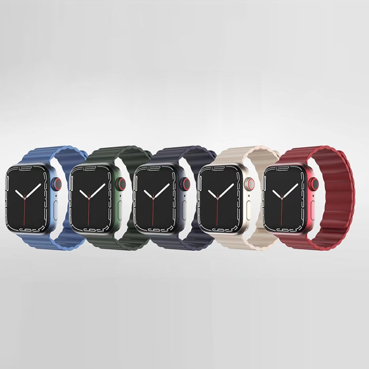 Mutural Liquid Silicone Magnetic Strap Watch Band For Apple Watch Series 9&8&7 41mm / SE 3&SE 2&6&SE&5&4 40mm / 3&2&1 38mm(Green) - free shipping - PMC TechLife - Order now!