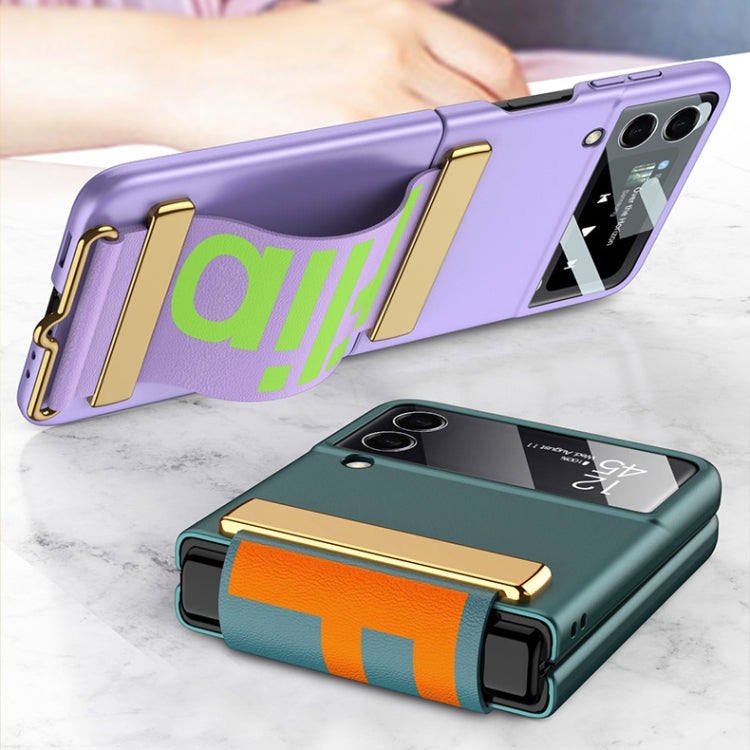 For Samsung Galaxy Z Flip3 5G GKK Ultra-thin Full Coverage Phone Flip Case with Wristband(Silver) - Galaxy Phone Cases by GKK | Online Shopping South Africa | PMC TechLife | Buy Now Pay Later Mobicred