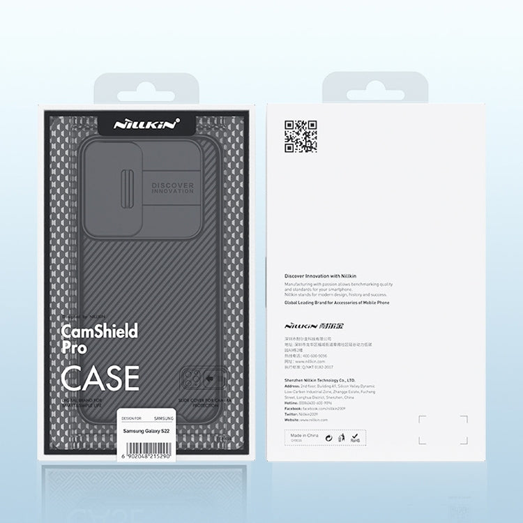 For Samsung Galaxy S22+ 5G NILLKIN Black Mirror Pro Series Camshield Phone Case(Blue) - free shipping - PMC TechLife - Order now!
