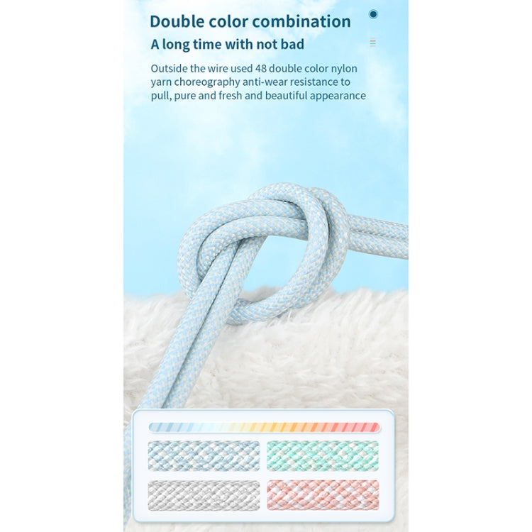 27W PD USB-C / Type-C to 8 Pin Fast Charging Braided Data Cable, Cable Length: 1m(Green) - 2 in 1 Cable by PMC TechLife | Online Shopping South Africa | PMC TechLife