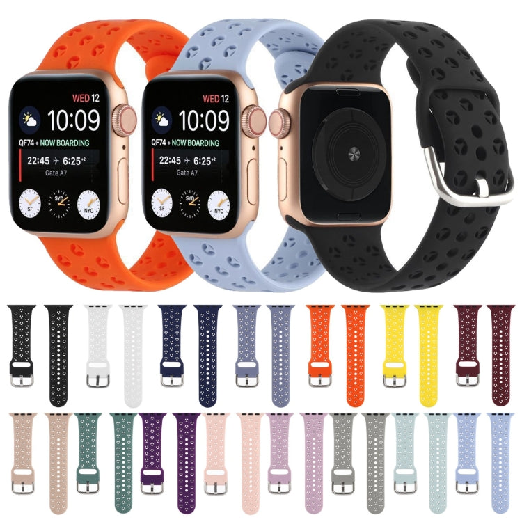 Hollow Out Silicone Watch Band For Apple Watch Series 9&8&7 41mm / SE 3&SE 2&6&SE&5&4 40mm / 3&2&1 38mm(10) - free shipping - PMC TechLife - Order now!