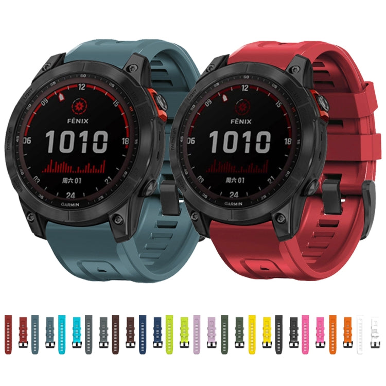 Compatible with Garmin Fenix 7X / 6X / 5X 26mm Black Buckle Silicone Watch Band(Orange) - Watch Bands by PMC TechLife | Online Shopping South Africa | PMC TechLife | Buy Now Pay Later Mobicred