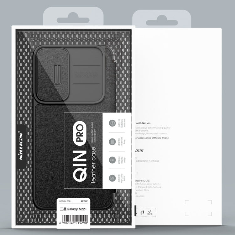 For Samsung Galaxy S22+ 5G NILLKIN QIN Series Pro Sliding Camera Cover Design Leather Phone Case(Green) - Galaxy S22+ 5G Cases by NILLKIN | Online Shopping South Africa | PMC TechLife | Buy Now Pay Later Mobicred